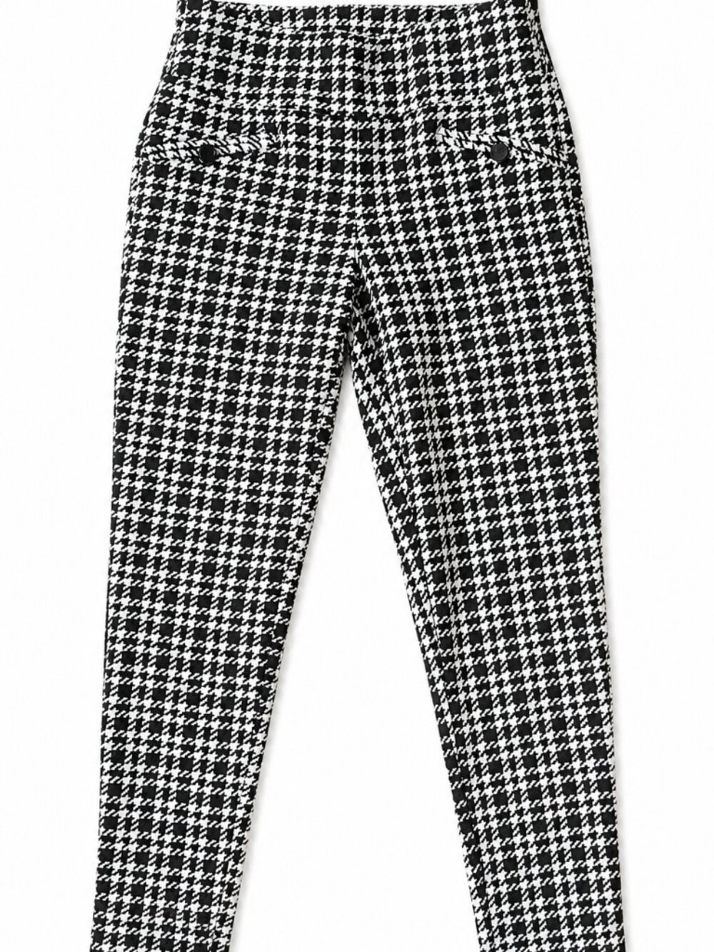 SOHO APPAREL Plaid Black White High Rise Stretch Knit Pull On Pant Size S EUC - Picture 3 of 7